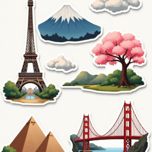 Global Landmarks - Sticker Sheet v6
